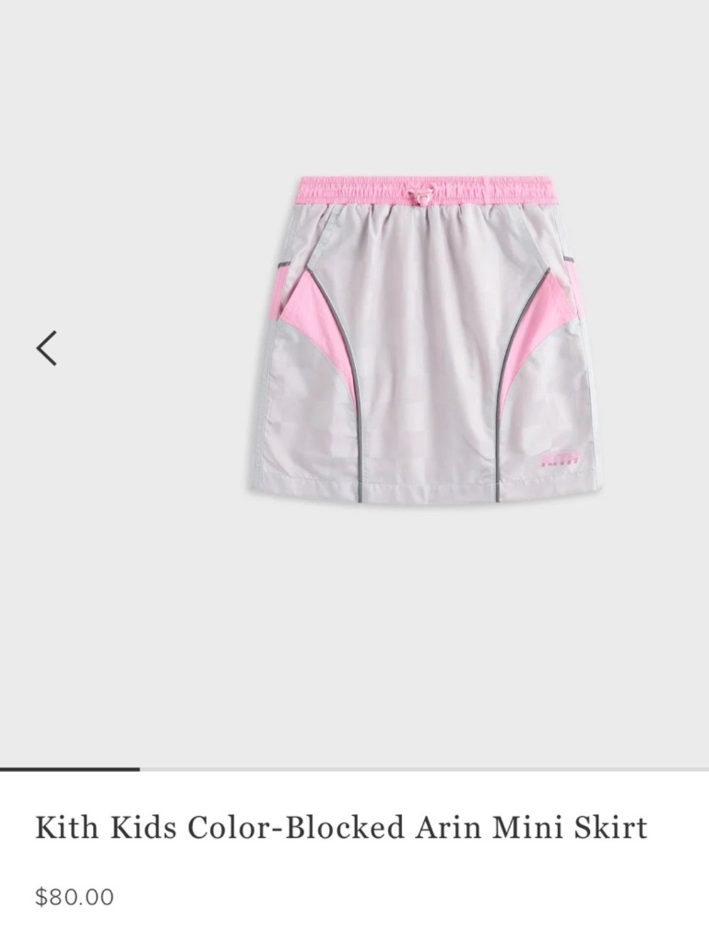 Kith Kids Light Gray and Pink Color-Blocked Arin Mini Skirt